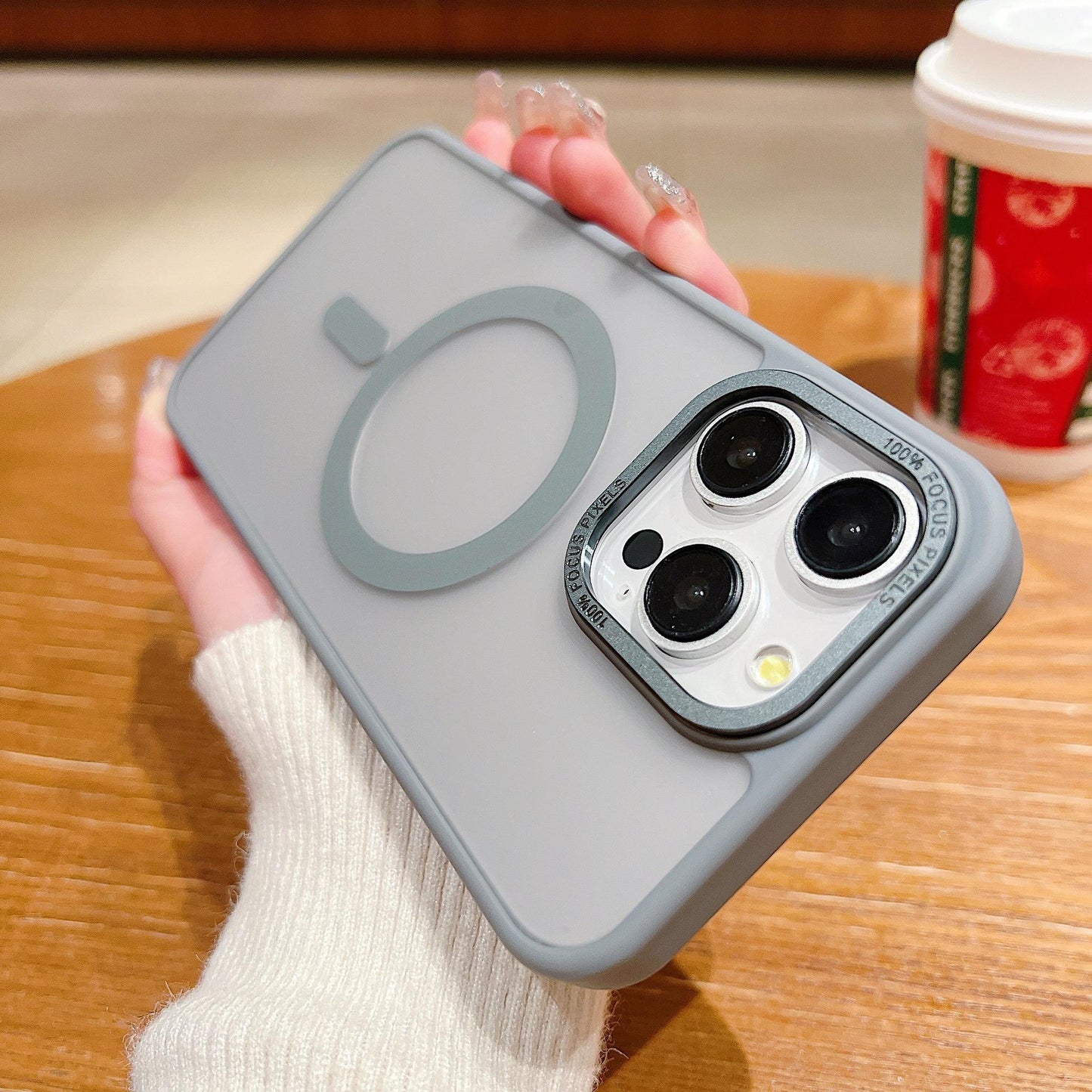For iPhone 16ProMax 16 15 14 13 Phone Case, Matte Transparent Magnetic Acrylic Slim, Metal Camera Frame Cover Protection Hard Full Cover