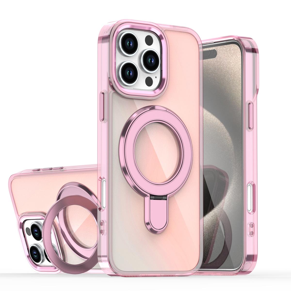 Colorful Laser Magnetic Bracket Large Hole Phone Case For Samsung S24 S23 Ultra MagSafe Sparkling Color Back Cover