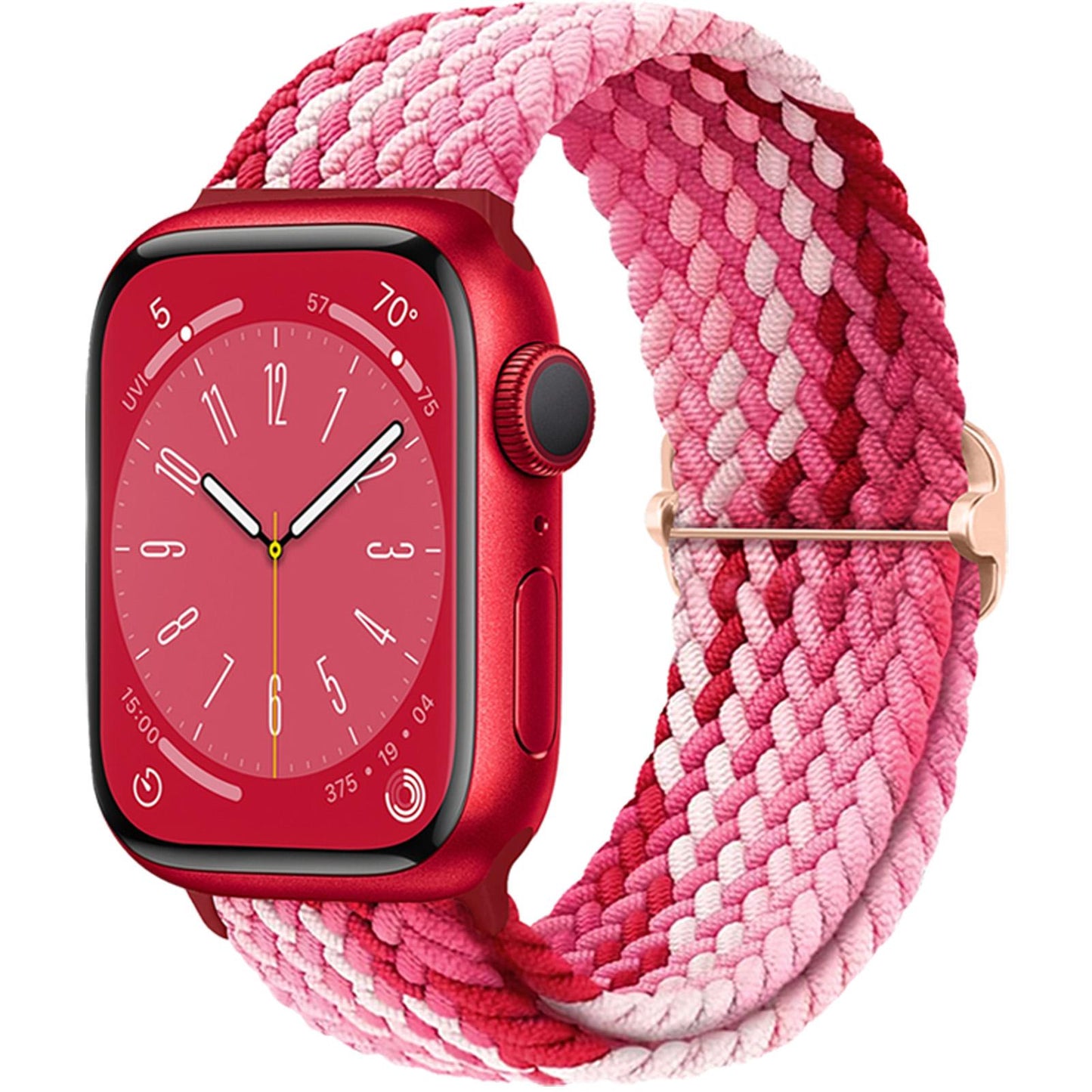 Boucle solo tressée pour bracelet de montre Apple 44 mm 40 mm 49 mm 45 mm 41 mm 38 mm Bracelet en nylon élastique iWatch série 8 3 se 6 7 Ultra