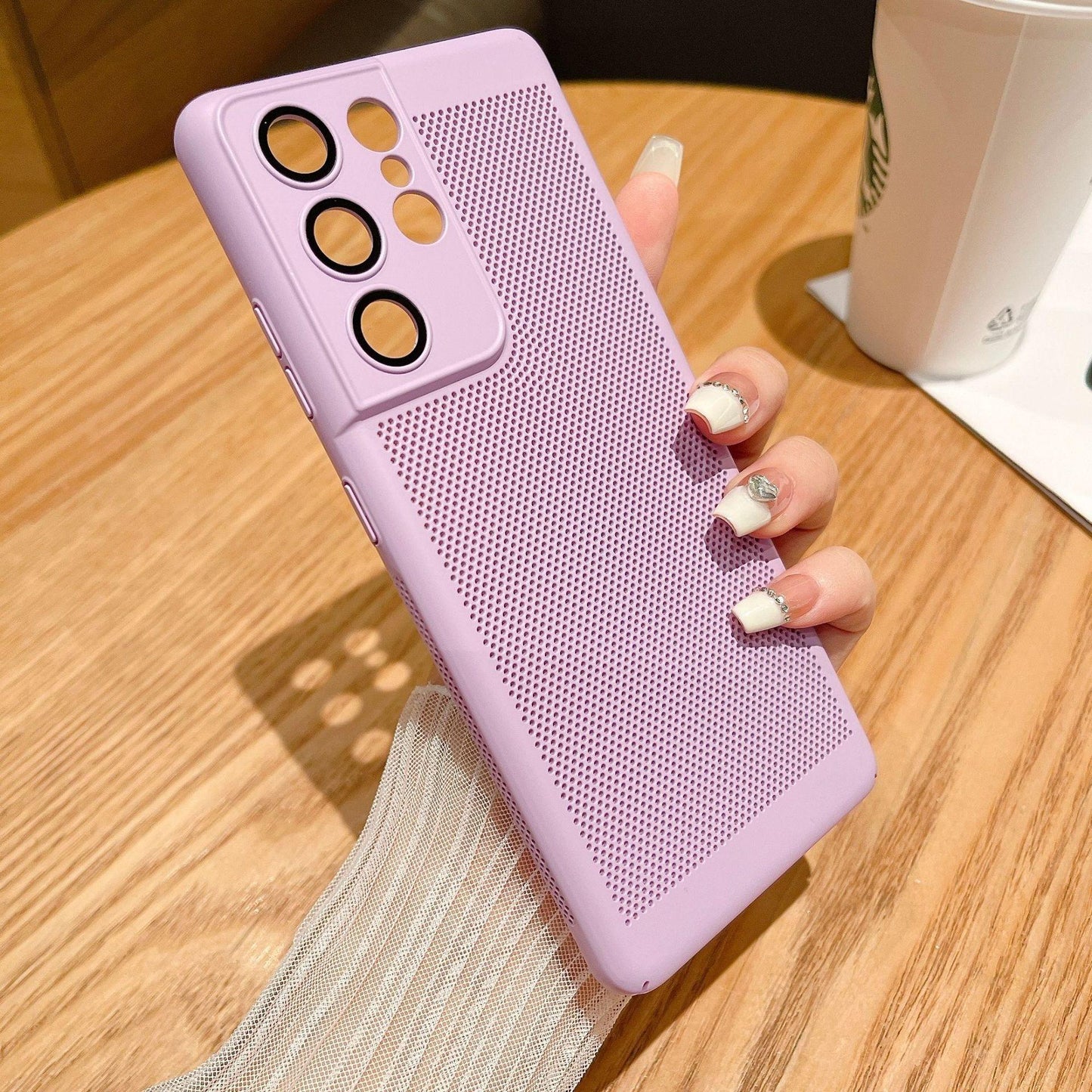 Ultra Slim PC with Len Protector Cooling Phone Case For Samsung S25Ultra S24 S23 S22 S21 Note20 Shockproof Hard Full Cover