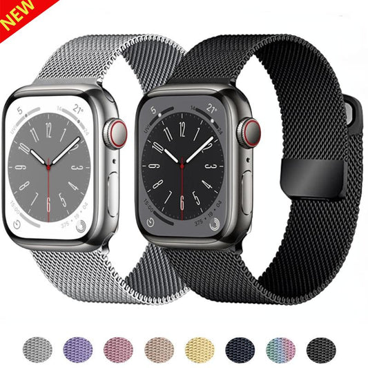 Milanese Loop Band for Apple watch Ultra 8 7 6 5 4 SE 45mm 49mm 44mm 41mm 40mm Metal Magnetic Double Section Strap iWatch 3 42mm