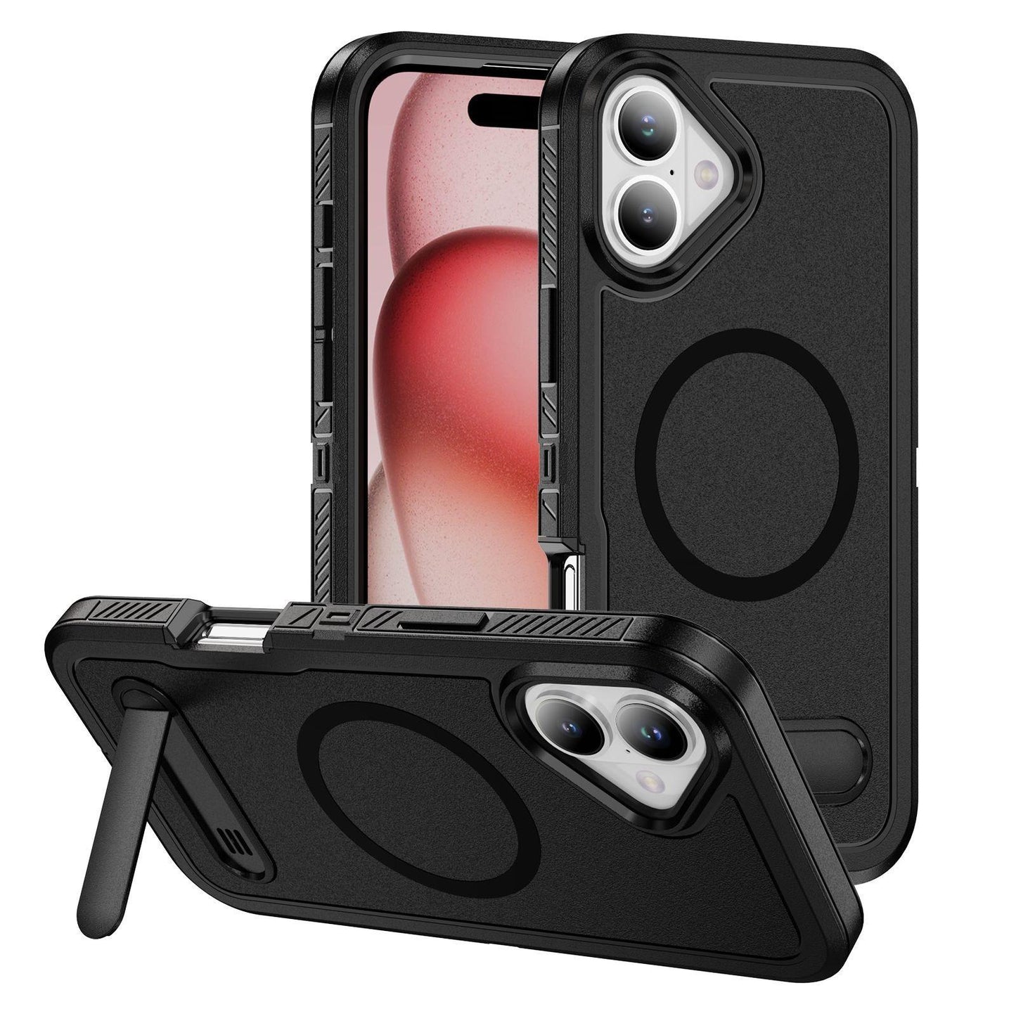 Anti-Dust Matte Anti-Fall Heavy Duty Protection Shockproof Strong Magnetic Phone Case With Kickstand for iPhone 16ProMax 16 15 14 13 12 11 XR Bumper Hard Full Cover