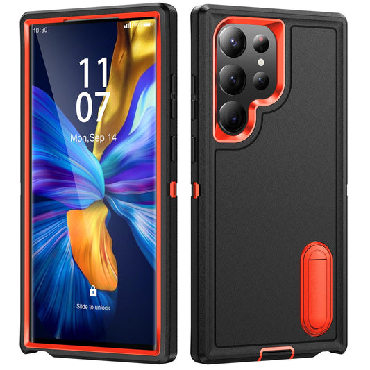 For Samsung S24 S23 S22 A13 A14 A15 A53 A54, Shockproof Anti-fall with Kickstand Hard Phone Case Bumper Back Cover