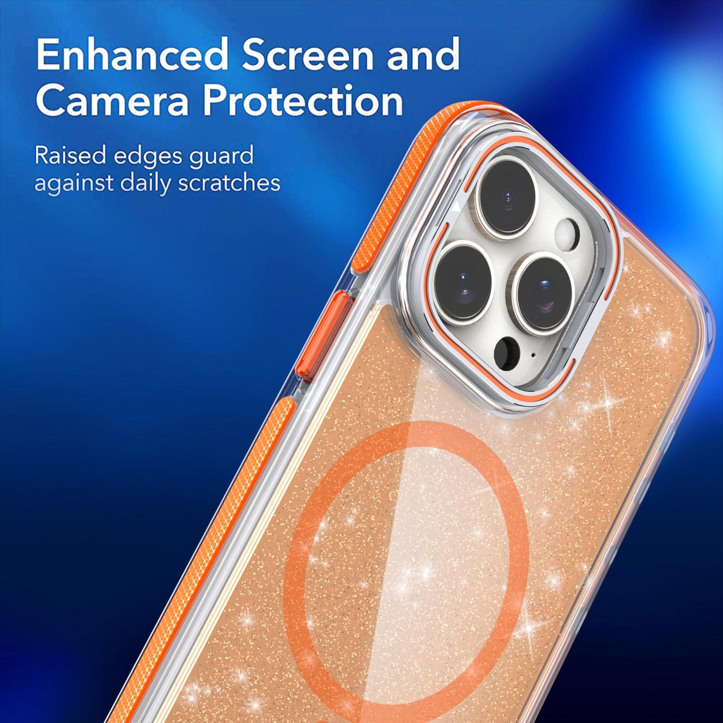 Dual Color Magnetic For Magsafe Wireless Charging Case With Glitter Powder For iPhone 16 15 14 13 12 11 Pro Max Plus Metal Hardware Camera Lens Stand Acrylic Hard Cover