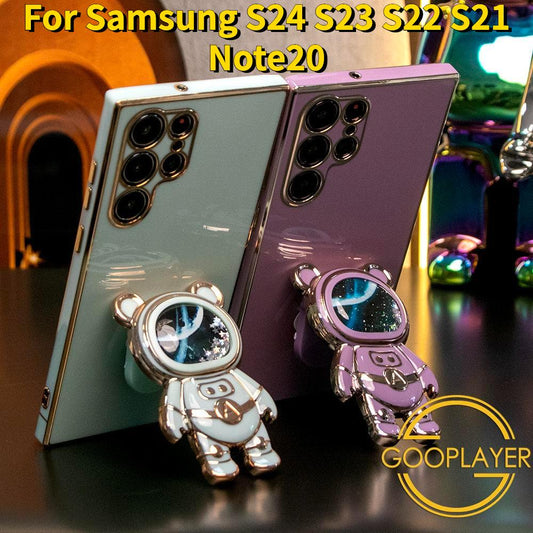 Quicksand Bear Pop Stand Phone Case for Samsung S24 S23 S22 S21 FE Plus Ultra Note 20