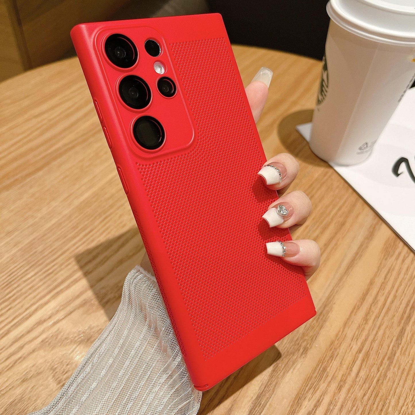 Ultra Slim PC with Len Protector Cooling Phone Case For Samsung S25Ultra S24 S23 S22 S21 Note20 Shockproof Hard Full Cover