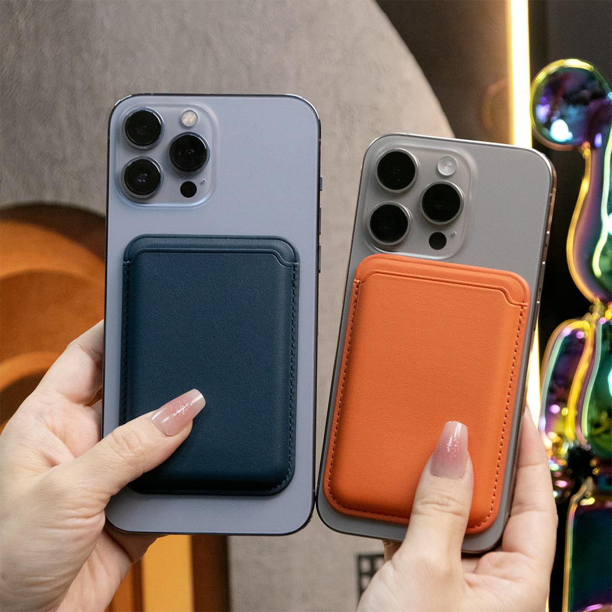 For Magsafe Magnetic Leather Slot Card Holder Wallet Case For iPhone 16 15 14 Pro Max 13 12 For Samsung S24 S23 Ultra Accessories