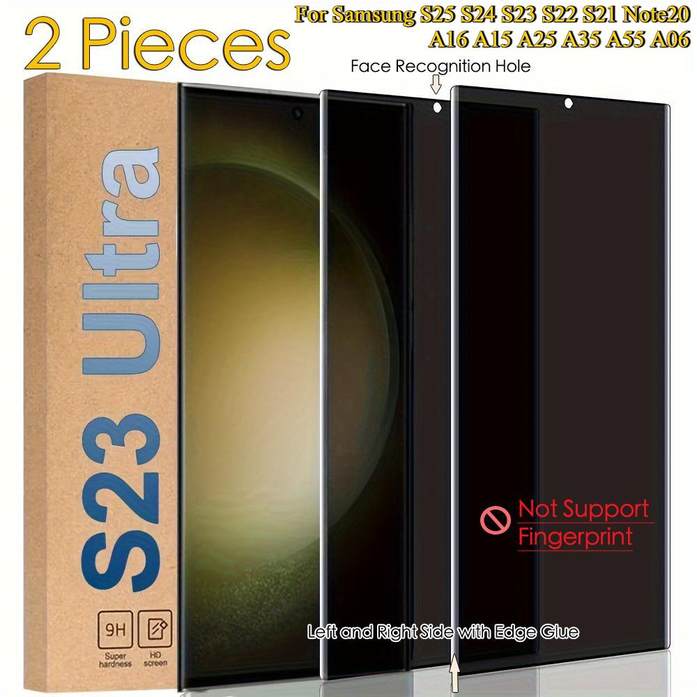 2 Pieces Privacy Full Cover Private Screen Protector Glass Tempered Films For Samsung S25 S24 S23 S22 S21 Note20 A16 A15 A25 A35 A55 A06 Anti-spy Glass