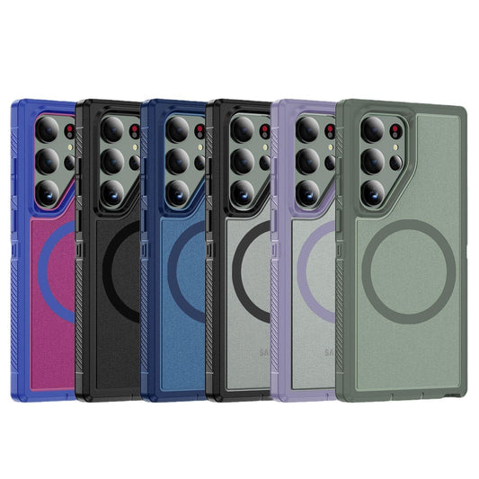 Anti-Dust Anti-Fall Heavy Duty Protection Shockproof Strong Magnetic Phone Case for Samsung S25Ultra S24 S23FE S23 S22 Bumper Matte Hard Full Cover