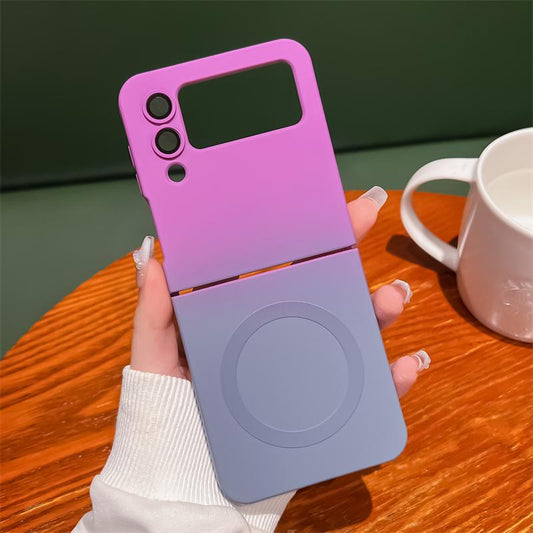 Gradient Color Magnetic Wireless Charging Phone Case For Samsung Galaxy Z Flip 3 4 5 ZFlip6