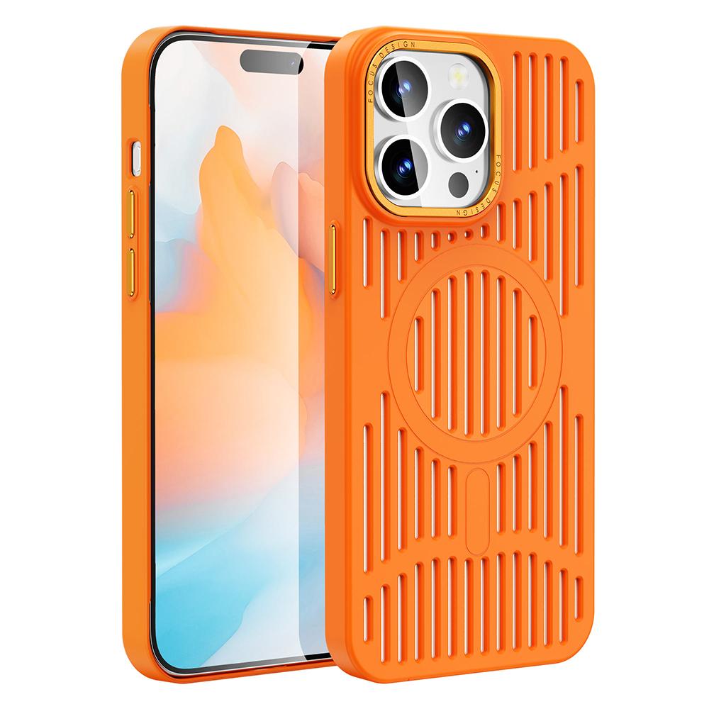 For iPhone 16ProMax 16 15 14 13 12 Plus Pro Max Phone Case, Hollow Out Matte Cooling Magnetic PC Ultra Light, Heat Dissipation Metal Lens Protection Soft Full Cover