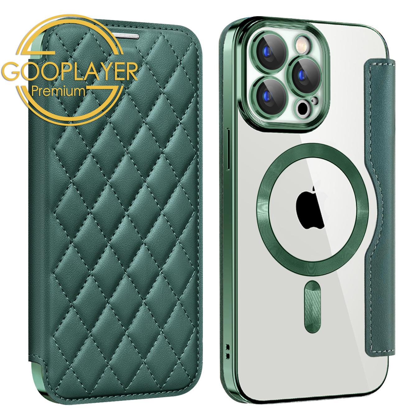 For iPhone 16 15 14 13 Pro Max Phone Case, Luxury Magnetic Suction Flip Business Wallet Card Slot Leather for Magsafe With Lens Film Anti-Fall Full Cover