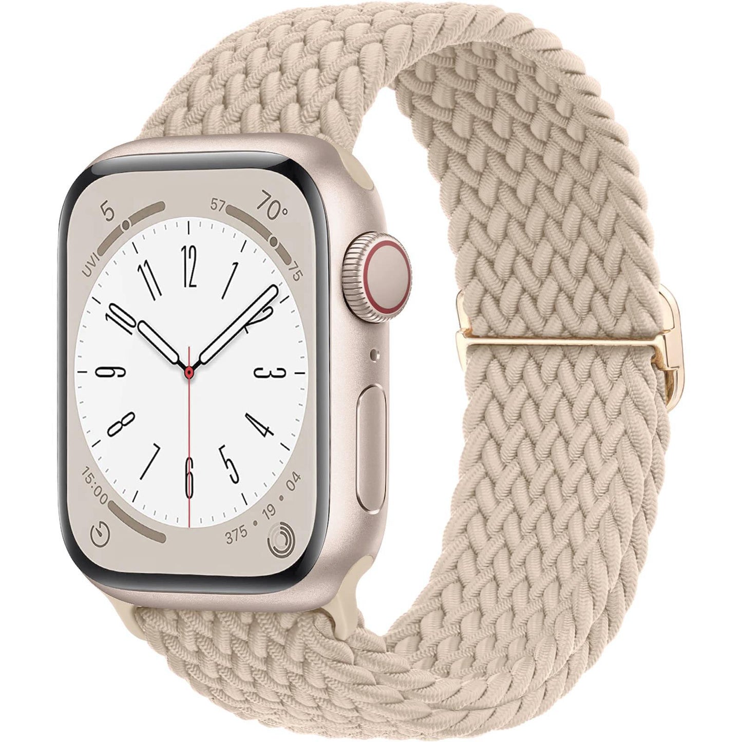 Boucle solo tressée pour bracelet de montre Apple 44 mm 40 mm 49 mm 45 mm 41 mm 38 mm Bracelet en nylon élastique iWatch série 8 3 se 6 7 Ultra