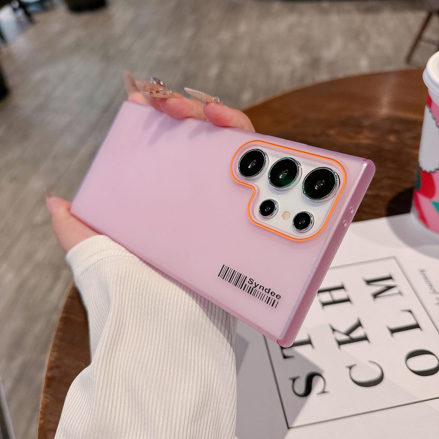 Matte Clear Two-tone Slim PC Phone Case For Samsung S25Ultra S24 S23 S22 S21 Note20Ultra Transparent Skin Feel Bumper Shockproof Hard Full Cover