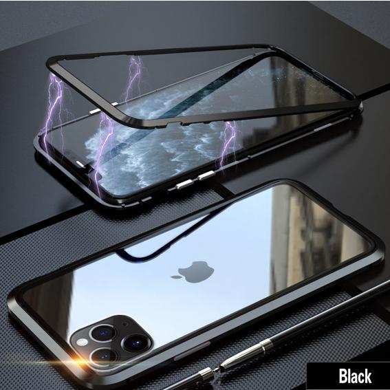Double Sided Full Cover 360 Magnetic High Definition Adsorption Metal Case For iPhone 16 15 14 13 12 11 Pro Max Glass Cover