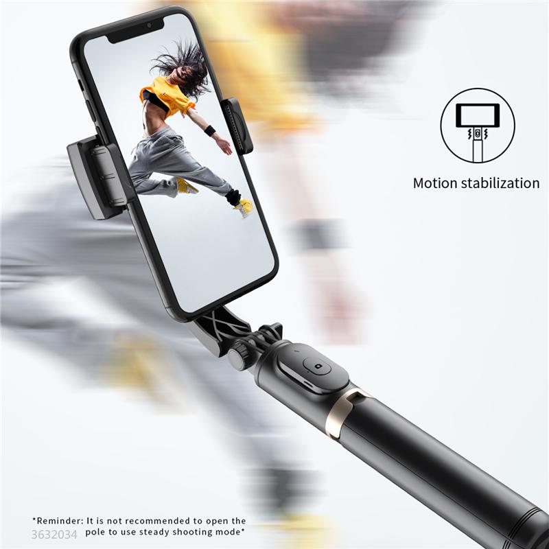 Stabilisateur vidéo mobile Perche à selfie Bluetooth Trépied Stabilisateur à cardan pour smartphone Support de prise de vue verticale en direct