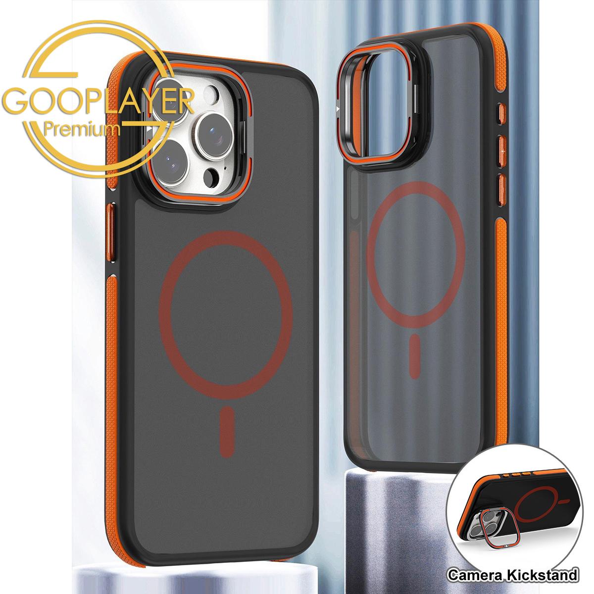 For iPhone 16 15 14 13 12 Pro Max Phone Case, Premium Matte Strong Magnetic Metal Camera Kickstand Acrylic Shockproof for Magsafe Anti-Fall Bumper Hard Full Cover