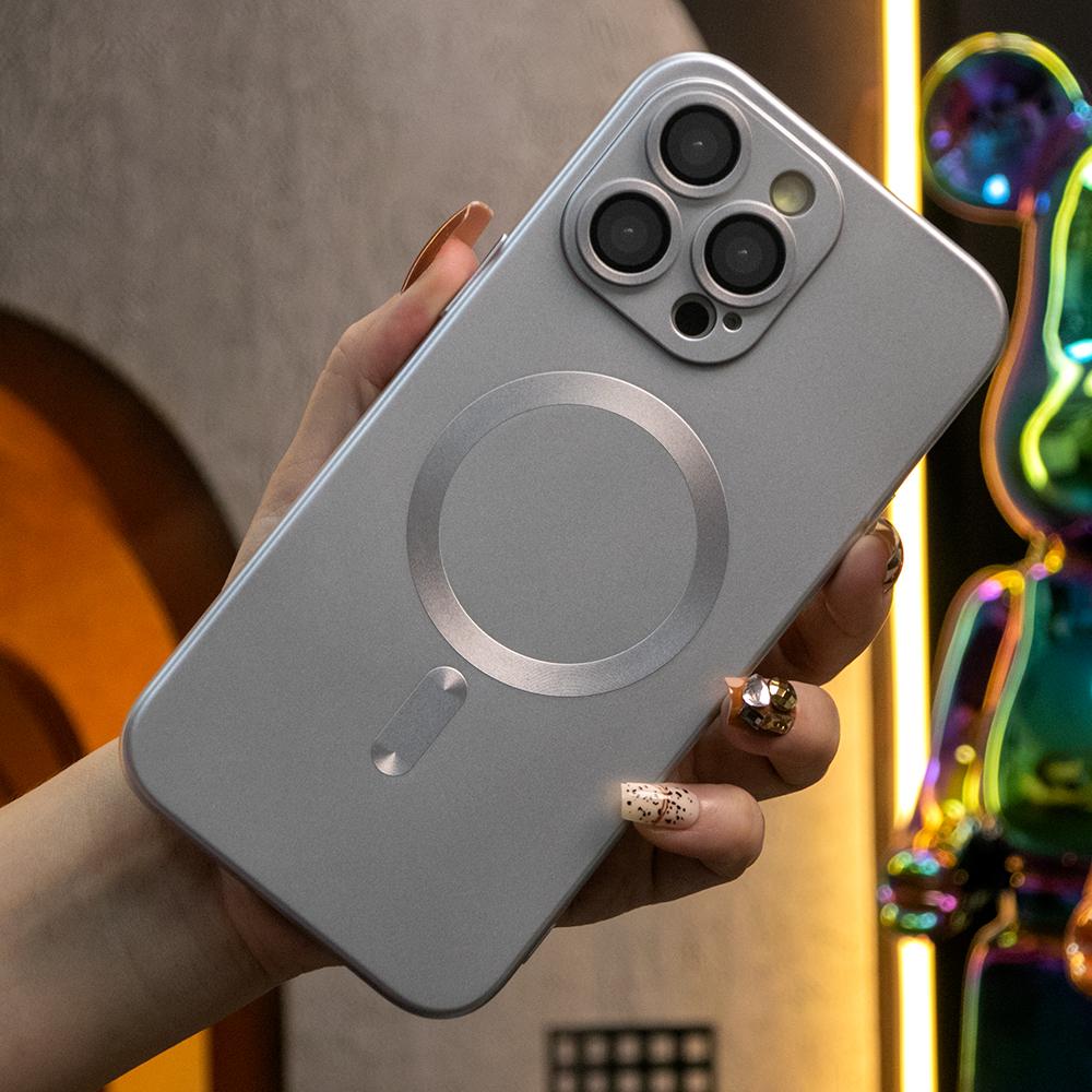 For iPhone 16 15 14 13 12 11 Pro Max Phone Case, Metallic Paint Magnetic Soft Metallic Glossy Slim, Full Camera Cover Protection Support Wireless Charging Phone Case