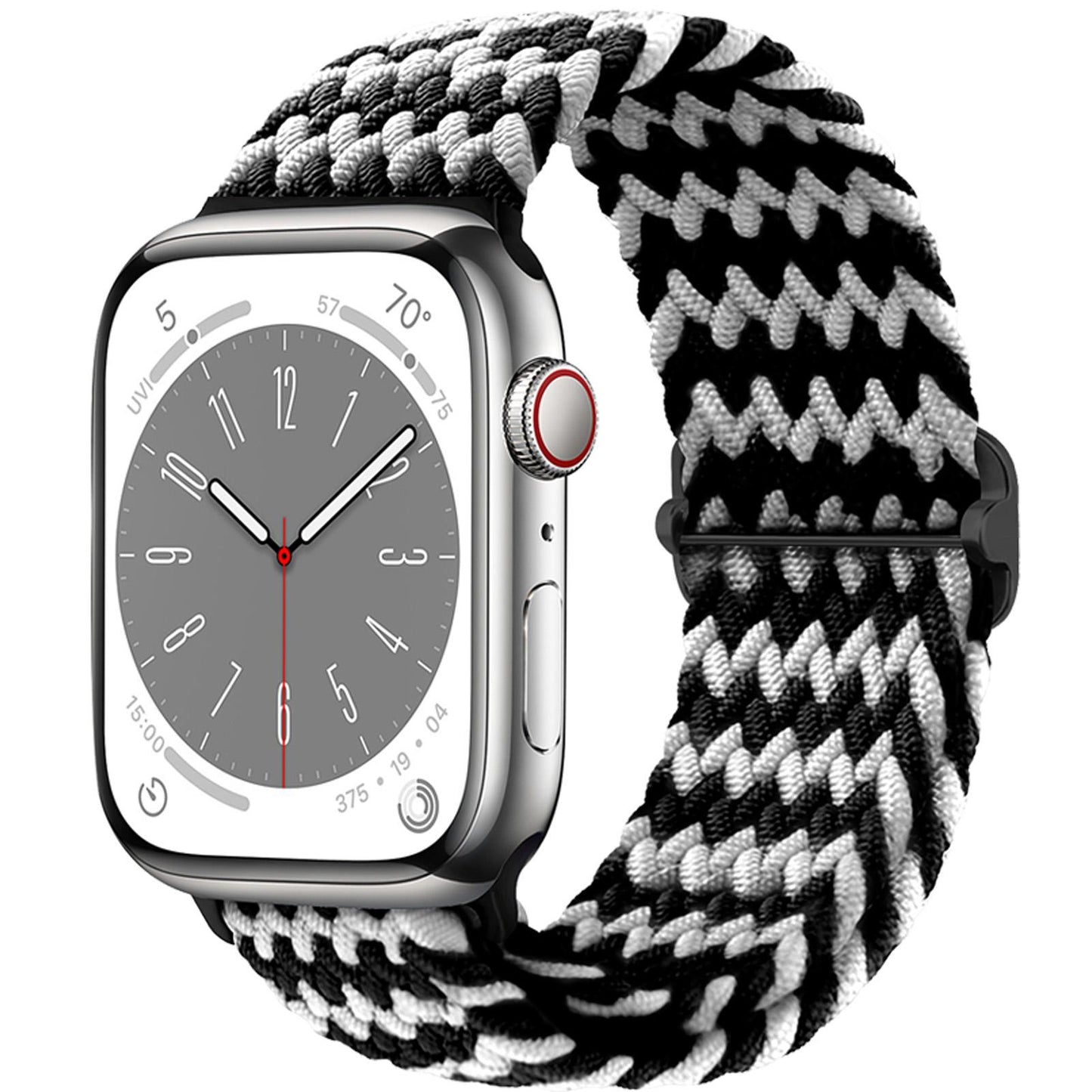 Boucle solo tressée pour bracelet de montre Apple 44 mm 40 mm 49 mm 45 mm 41 mm 38 mm Bracelet en nylon élastique iWatch série 8 3 se 6 7 Ultra
