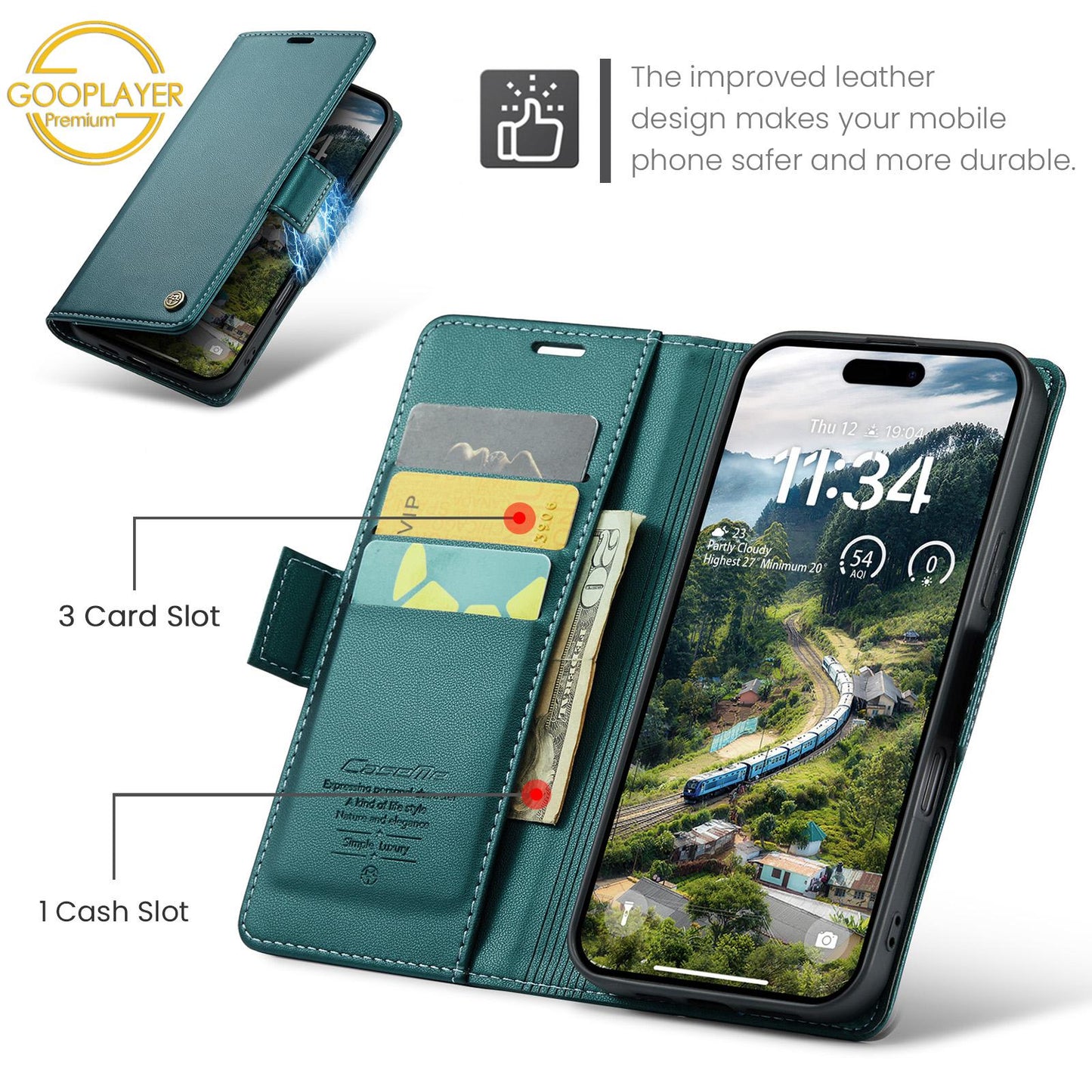 For iPhone 16 15 14 13 12 Pro Max Phone Case, Luxury Leather Wallet Card Bag Shockproof Kickstand Business Magnetic Full Cover