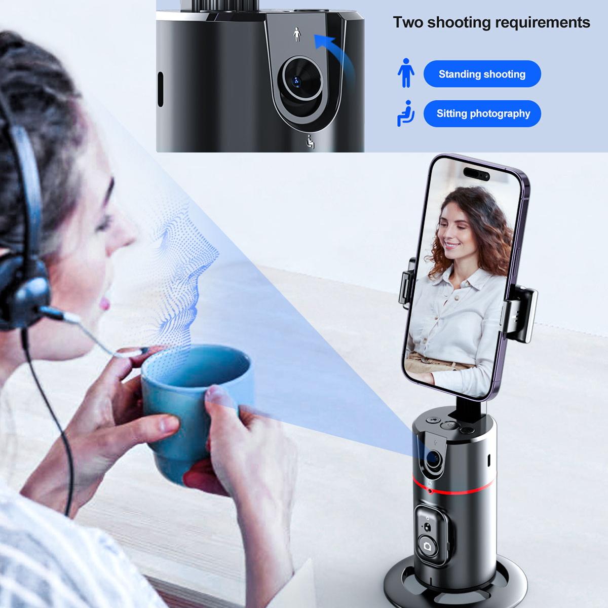 Stabilisateur de téléphone Suivi facial intelligent avec lumière de remplissage amovible Support de téléphone Perche à selfie sans fil Trépied pour diffusion en direct Nouveau