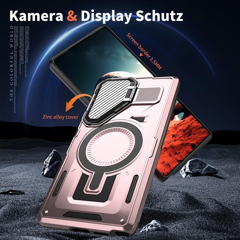 Anti-Dust Anti-Fall Heavy Duty Protection Shockproof Magnetic Phone Case With Camera Kickstand for Samsung S25Ultra S24 S23FE S23 A06 A05 A16 A15 A25 A35 A55 Bumper Matte Hard Cover