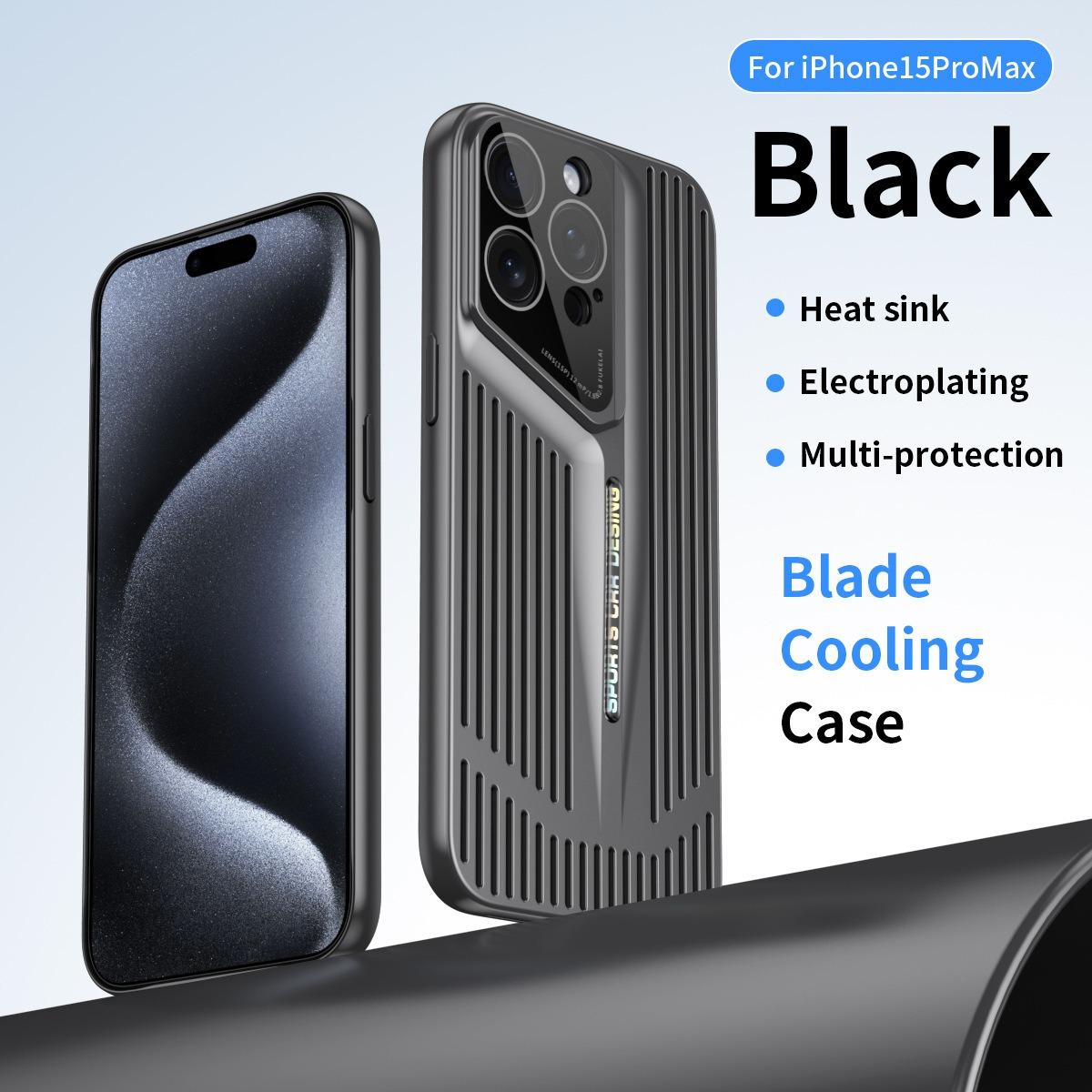 Premium Cooling PC Blade Point Len Protector Shockproof Phone Case For iPhone 16ProMax 15 14 13 12 11 Hard Full Cover
