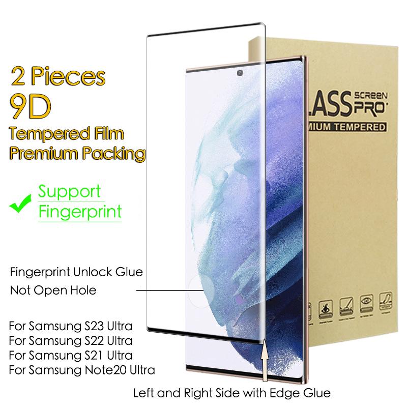 2 Pieces Tempered Film Glass Screen Protector For Samsung S25Ultra S25Plus S25 S24Ultra S23Ultra S22Ultra S21Ultra Note20Ultra