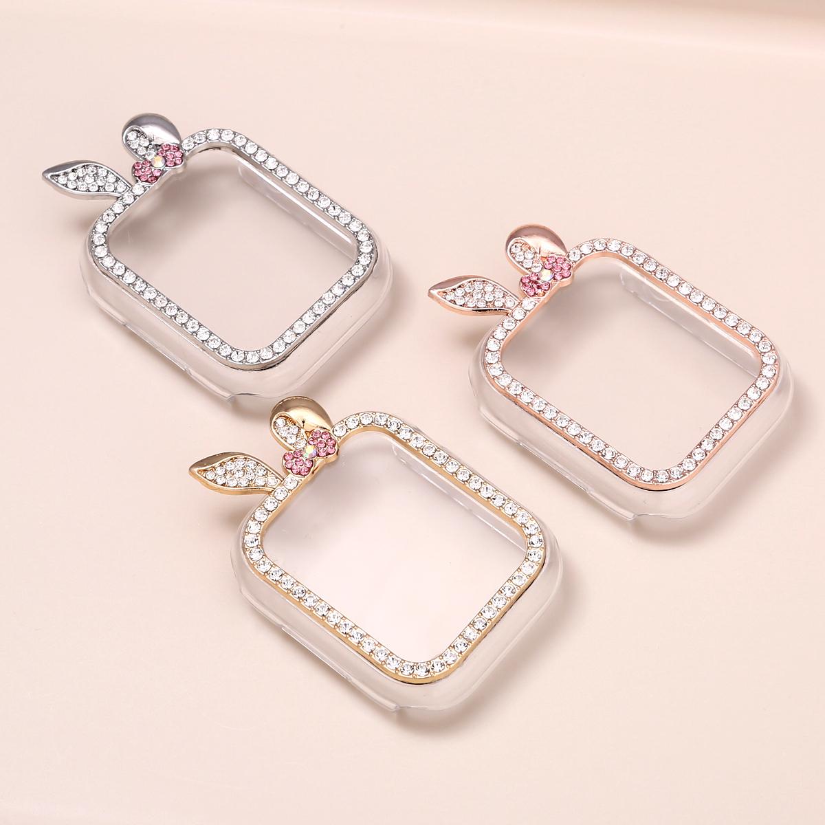 Diamond Rabbit Chain and Watch Case for Apple Watch 44mm Band 45 42 38 41 Ultra 49mm Link Bracelet for IWatch Series 9 8 7 6 SE 5 4