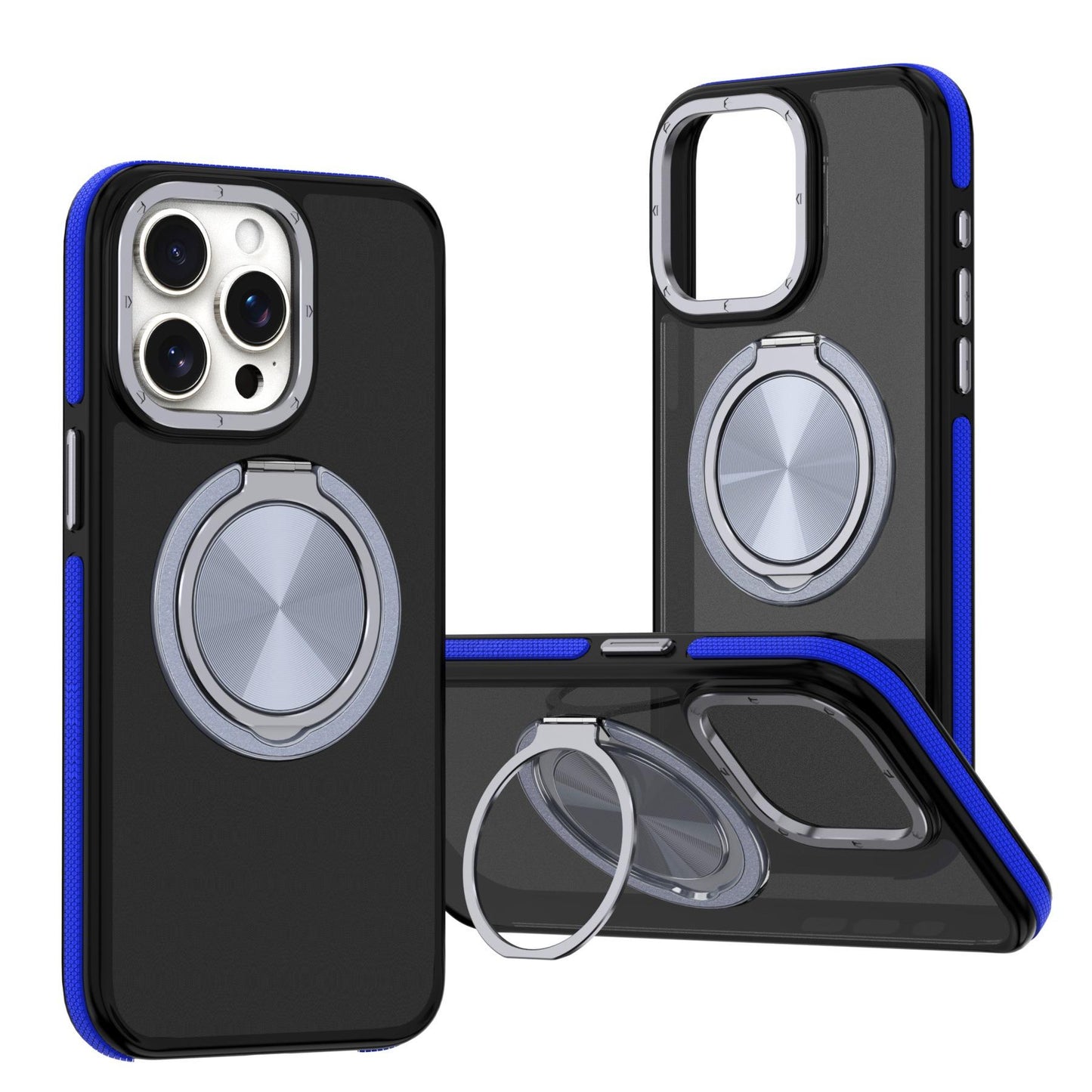 Matte Skin Friendly Strong Magnetic 360 Rotating Kickstand For Magsafe Phone Case For iPhone 16 15 14 13 12 11 Pro Max Plus Metal Frame Acrylic Shockproof Bumper Hard Cover