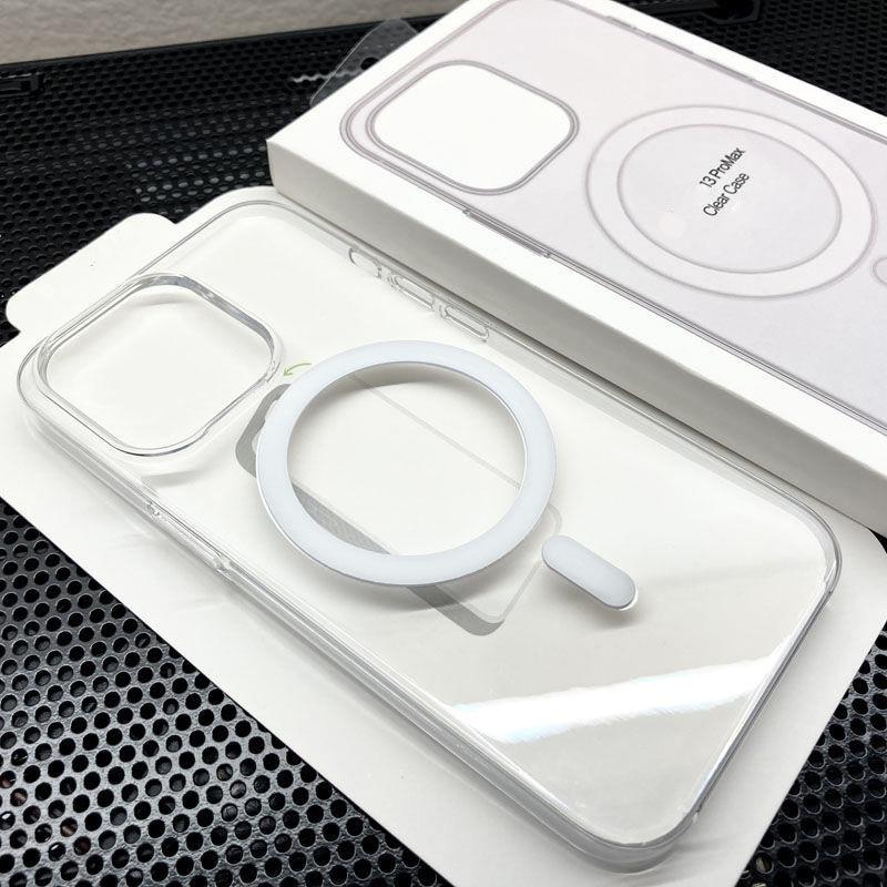 For iPhone 16 15 14 13 Pro Max Phone Case, Premium Clear Magnetic High Definition Hard Precise Camera Cutouts Durable Polycarbonate Construction For Magsafe Non-Yellowing Anti-Fall Full Cover