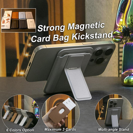 Adjustable Angle Magnetic Folding Wallet Card Holder Kickstand Leather Case for Magsafe for iPhone 16 15 14 13 12 Pro Max Magnetic Stand Cover