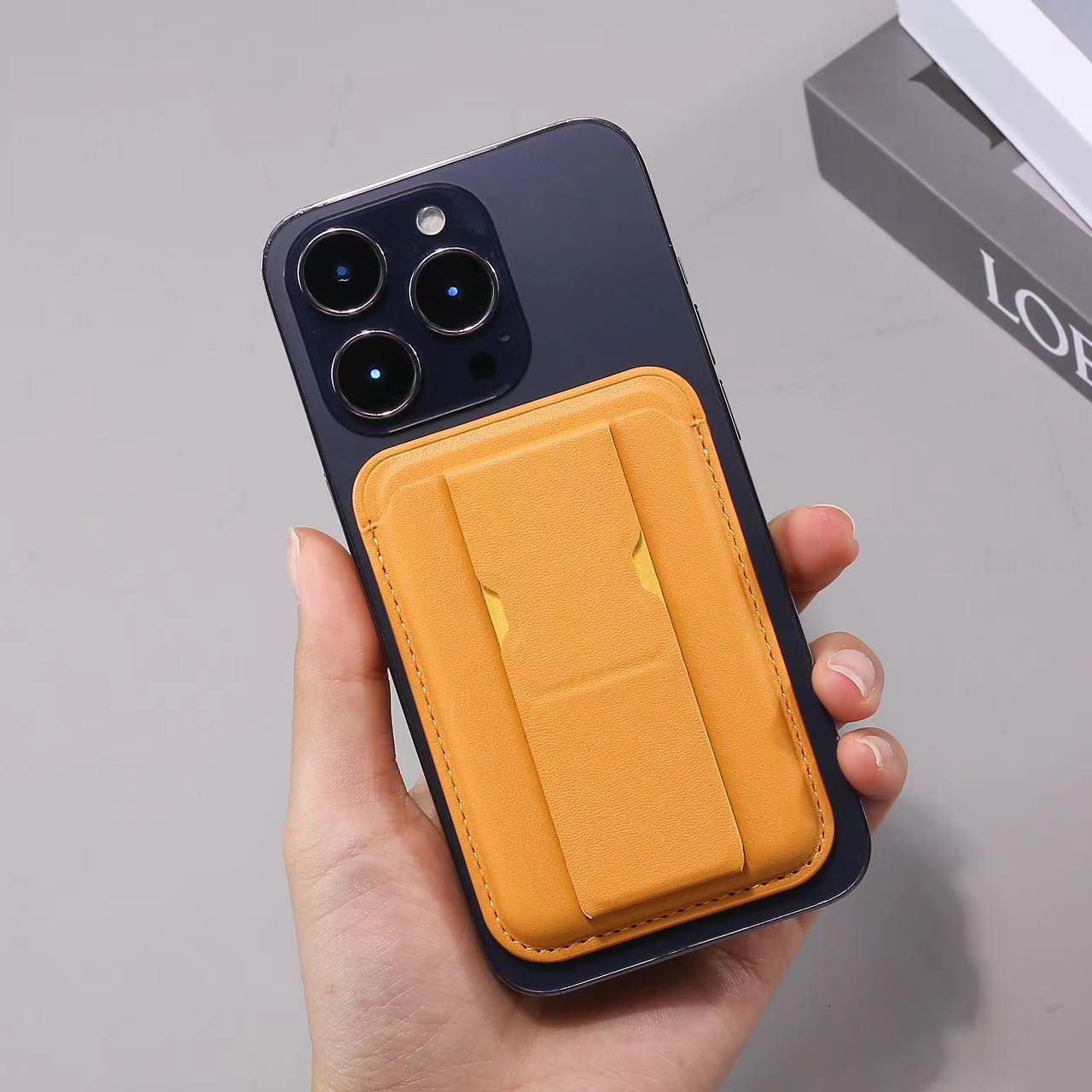 Strong Magnetic Folding Wallet Card Holder Kickstand Leather Case for Magsafe iPhone 16 15 14 13 Pro Max 12 Mini Plus Magnetic Stand Cover