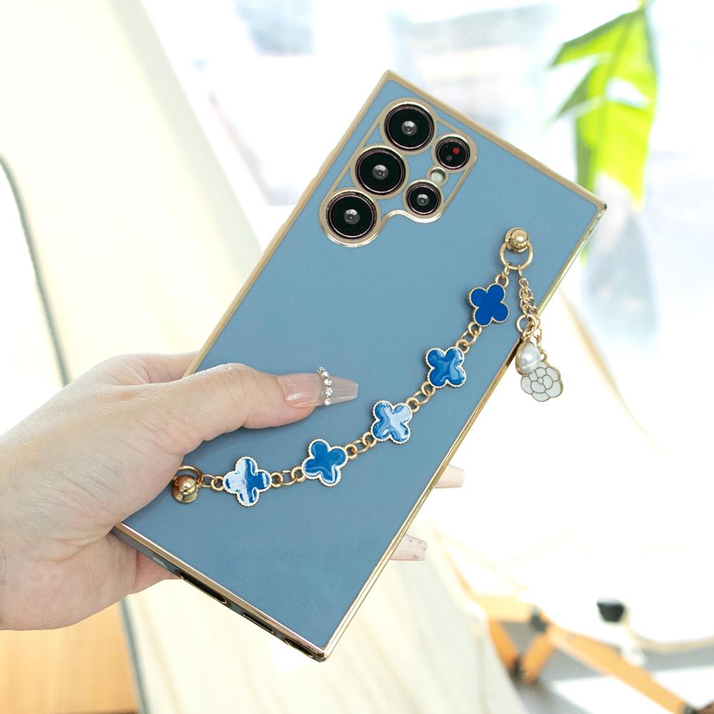 Flower Chain Plating Phone Case For Samsung S25 S24 S23 S22 S21 Note20