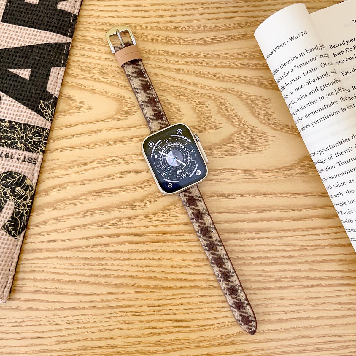 Slim Woolen Wristband for Apple Watch 44mm Band 45 42 38 41 Ultra 49mm Link Bracelet for IWatch Series 9 8 7 6 SE 5 4
