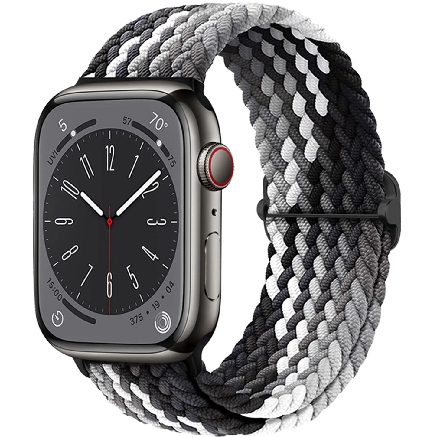 Boucle solo tressée pour bracelet de montre Apple 44 mm 40 mm 49 mm 45 mm 41 mm 38 mm Bracelet en nylon élastique iWatch série 8 3 se 6 7 Ultra