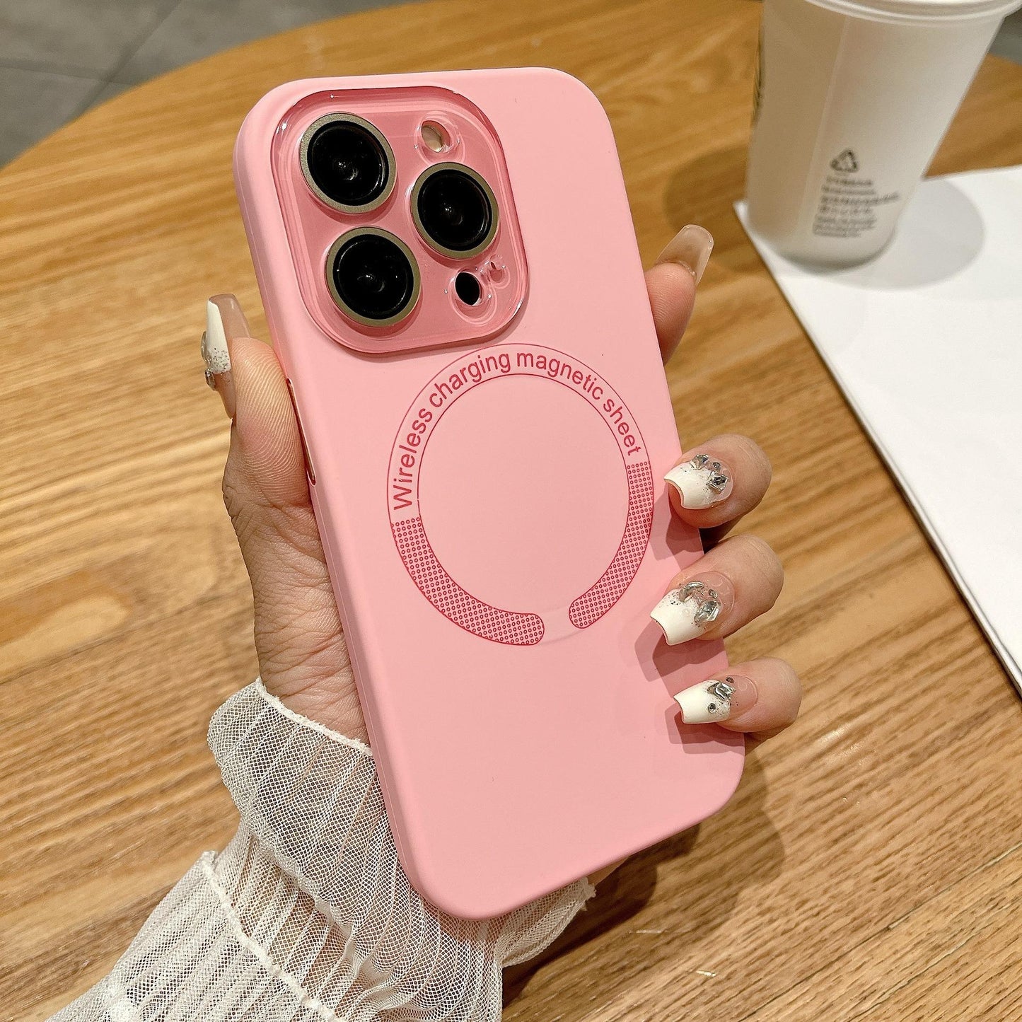 Matte Magnetic Silicone Slim Phone Case With Len Protector For iPhone 16ProMax 15 14 13 12 11 Skin Feel Shockproof Soft Full Cover