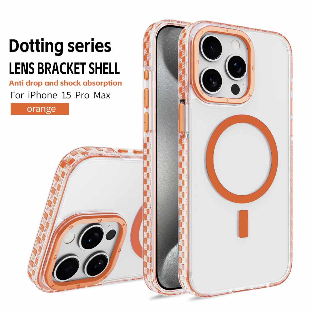 For iPhone 16 15 14 13 12 Pro Max Phone Case, Clear High Definition Two-tone Shockproof Acrylic Metal Frame for Magsafe Support Wireless Charging Anti-Fall Shockproof Full Cover