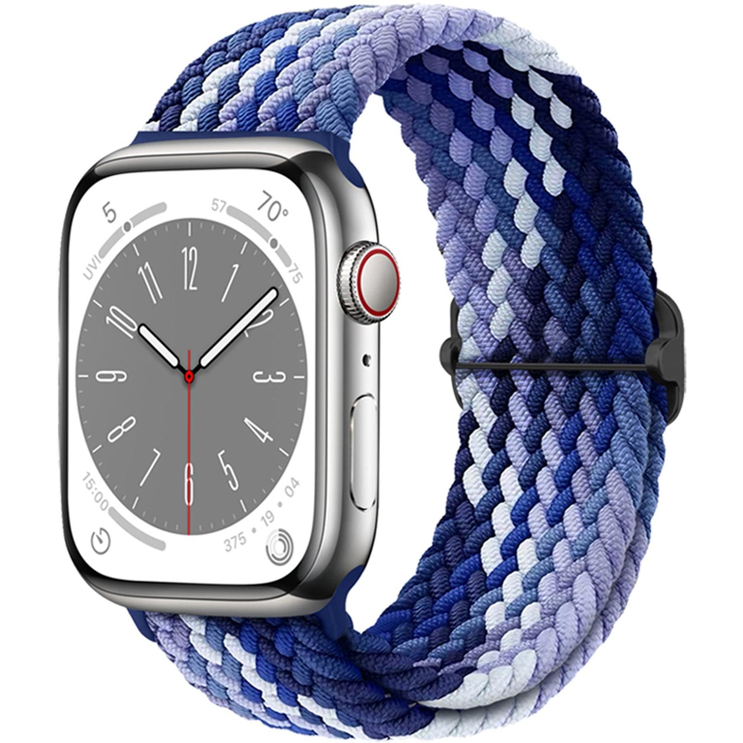 Boucle solo tressée pour bracelet de montre Apple 44 mm 40 mm 49 mm 45 mm 41 mm 38 mm Bracelet en nylon élastique iWatch série 8 3 se 6 7 Ultra