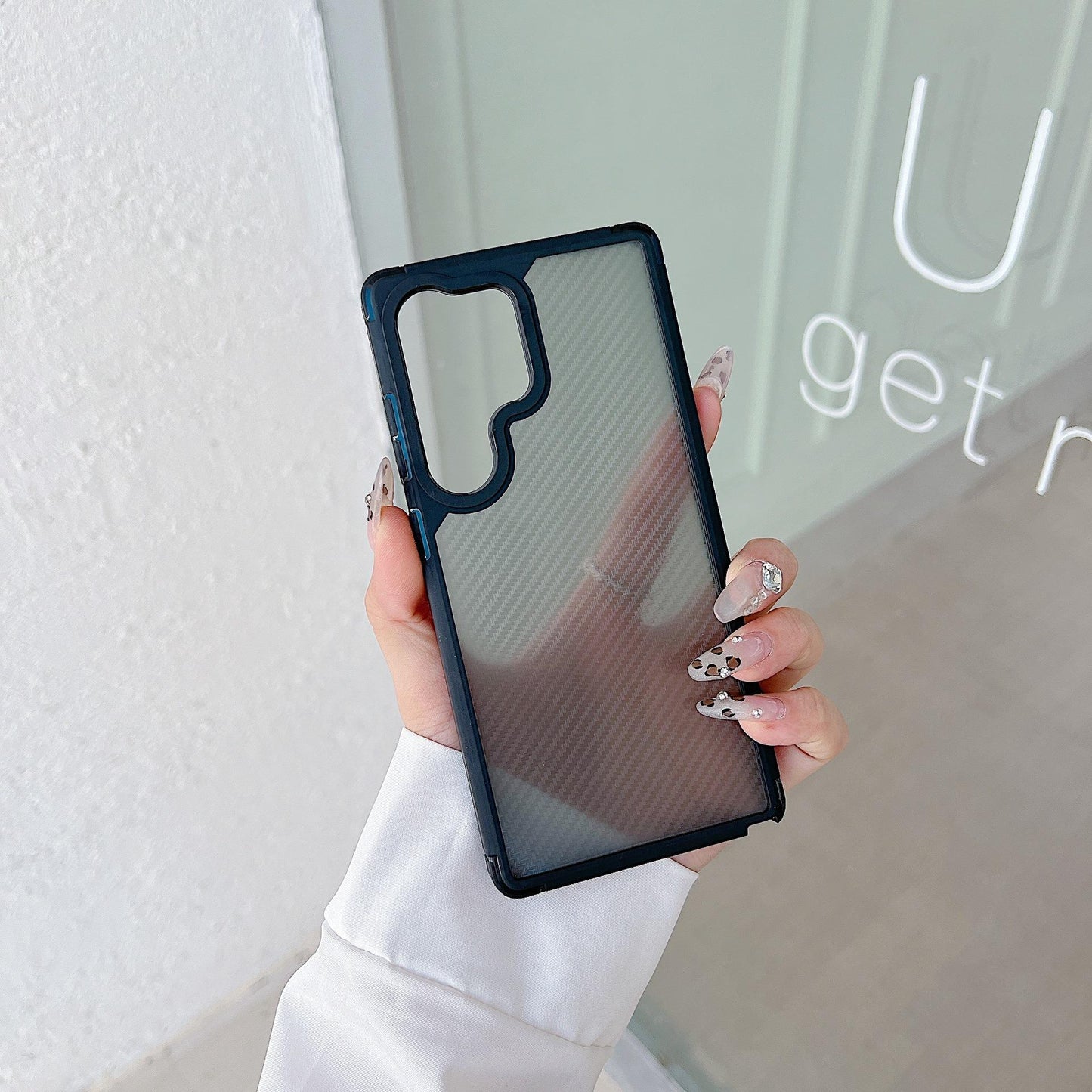 Carbon Fiber Matte Transparent Magnetic Black Acrylic Camera Protection Non-Yellowing Hard Cover For Samsung S25 S24 S23 S22 S21 Note20 For iPhone 16 15 14 13 12 11 X/XS XR XSMax Phone Case