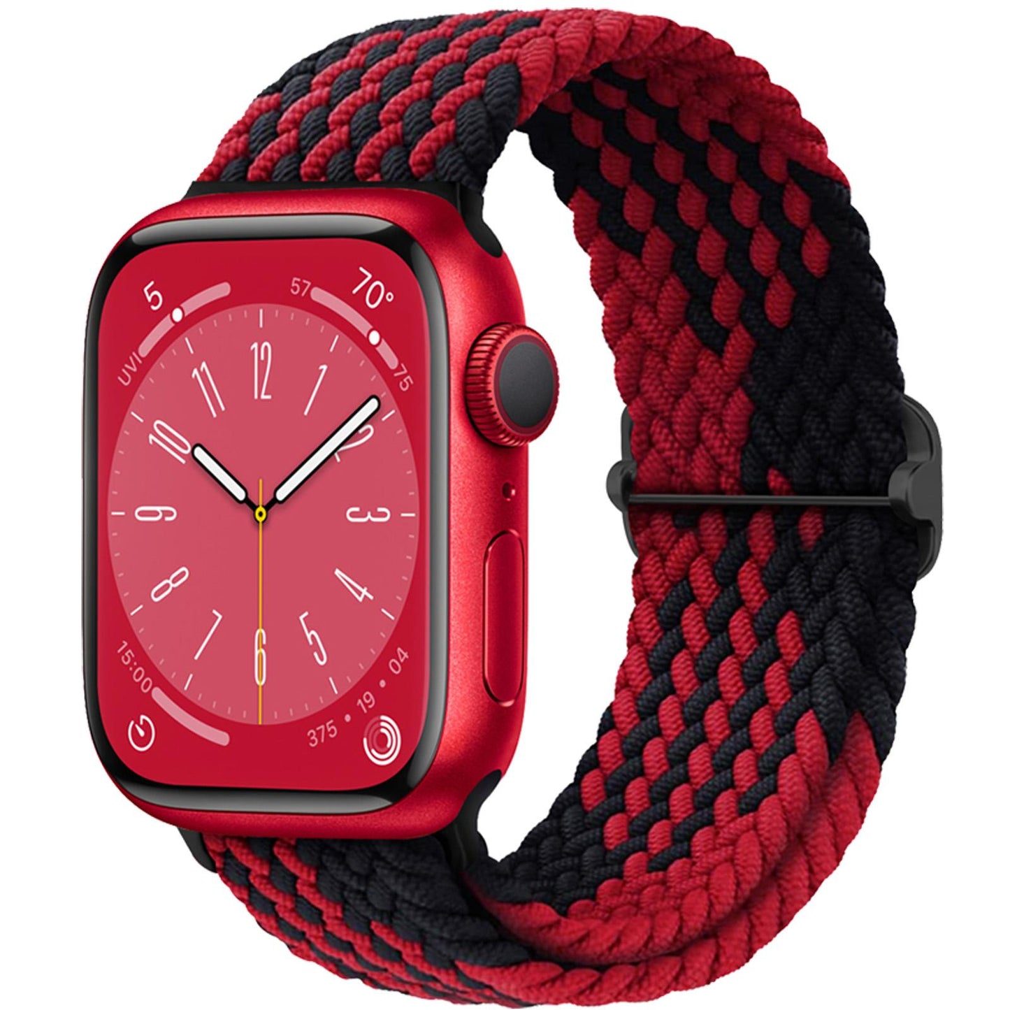 Boucle solo tressée pour bracelet de montre Apple 44 mm 40 mm 49 mm 45 mm 41 mm 38 mm Bracelet en nylon élastique iWatch série 8 3 se 6 7 Ultra