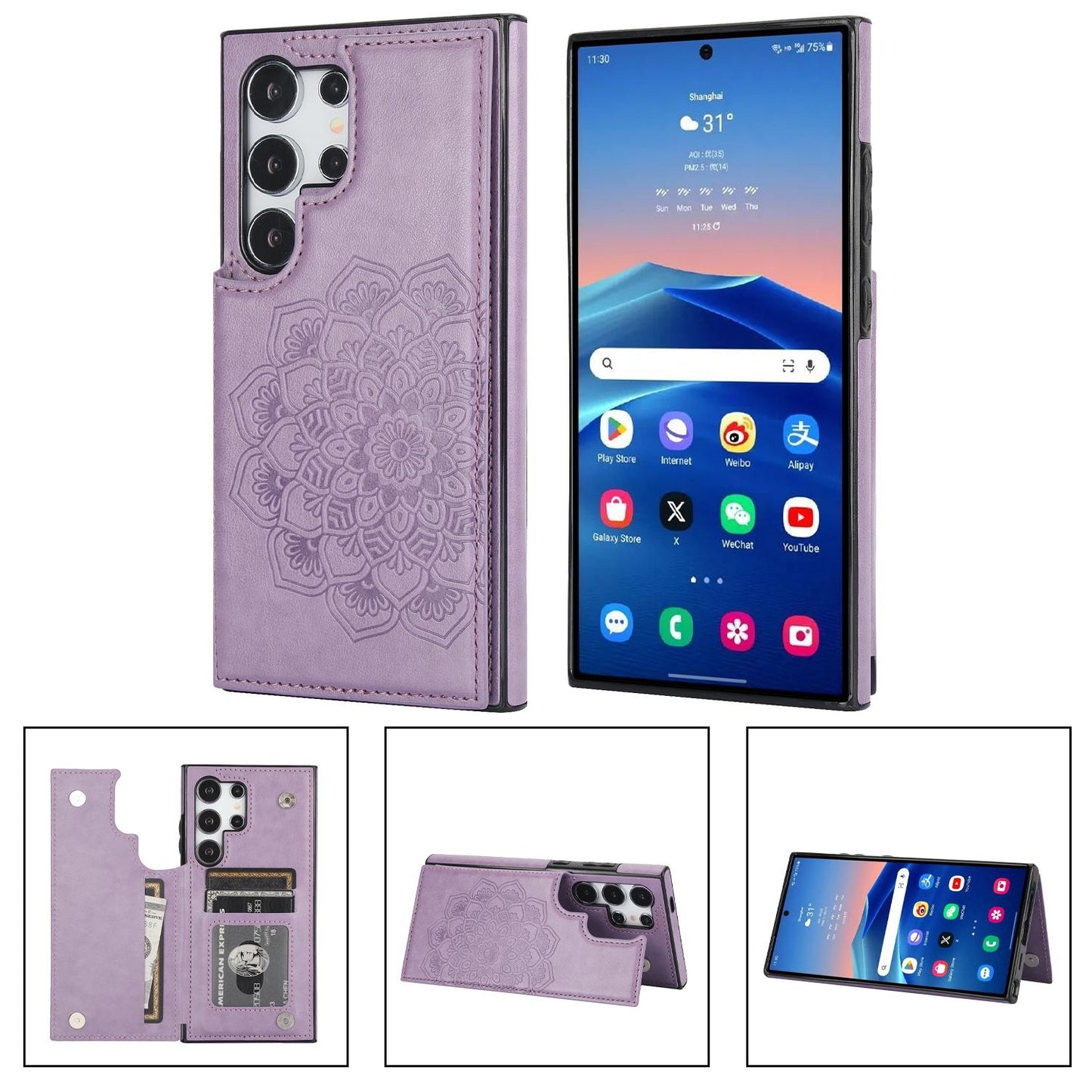 Flip Leather Phone Case for Samsung Galaxy S23 FE S24 Ultra S22 S21 Plus A15 A14 A54 A13 A33 A53 4G 5G Wallet With Card Holder Cover