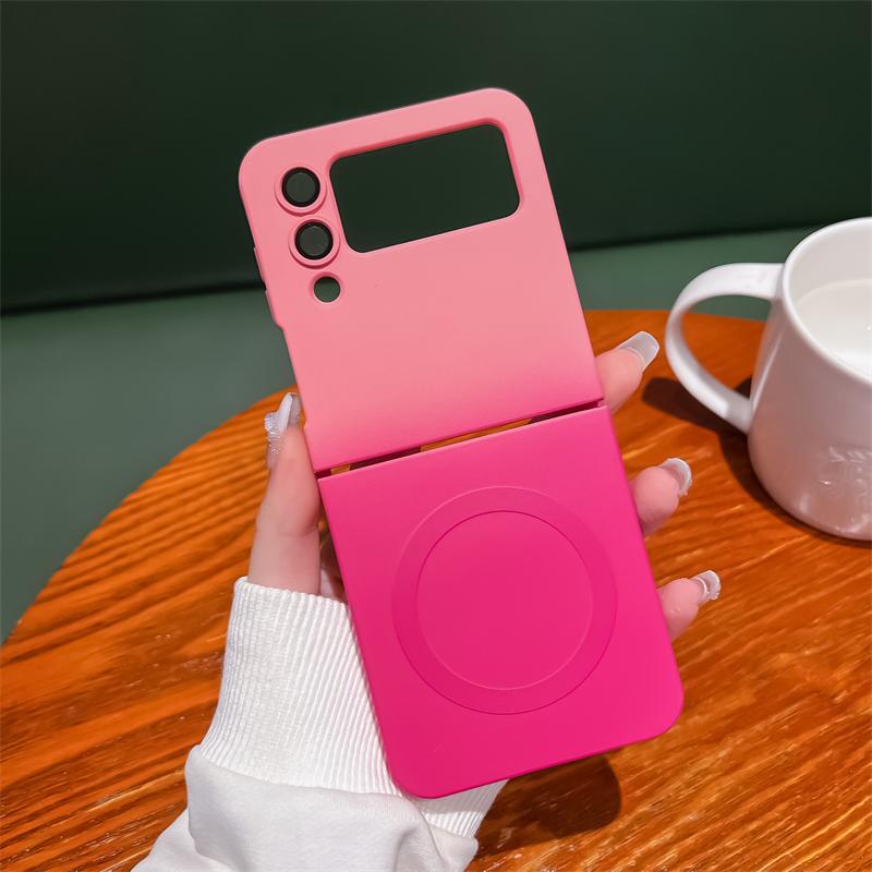 Gradient Color Magnetic Wireless Charging Phone Case For Samsung Galaxy Z Flip 3 4 5 ZFlip6