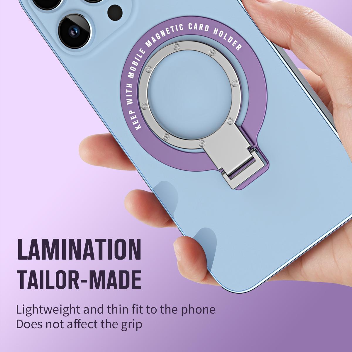 Ultra Thin Lamination Tailor-Made Grip Multi-angle Metal Kickstand for Magnetic Wireless Charging Horizontal Vertical Support 3M Adhesive Phone Holder for iPhone 16 15 14 13 12 Accessories