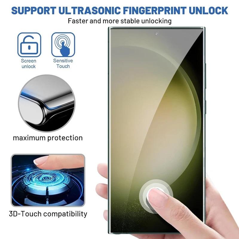 4 Pieces HD/Matte/Privacy Coverage Fingerprint Unlock Anti-Broken Soft Ceramic Film For Samsung S25Ultra S25 S24 S23 S22 S21 Note20 Screen Protector with Free Installation Tool