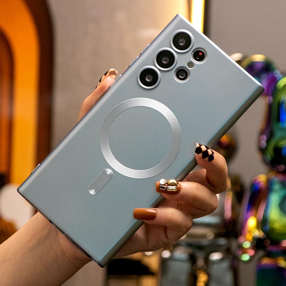For Samsung A14 A15 A16 A24 A25 A26 A34 A35 A36 A54 A55 A56 A05 A05S A06 Case, Metallic Paint Magnetic Soft Metallic Glossy Slim, Full Camera Cover Protection Soft Phone Case