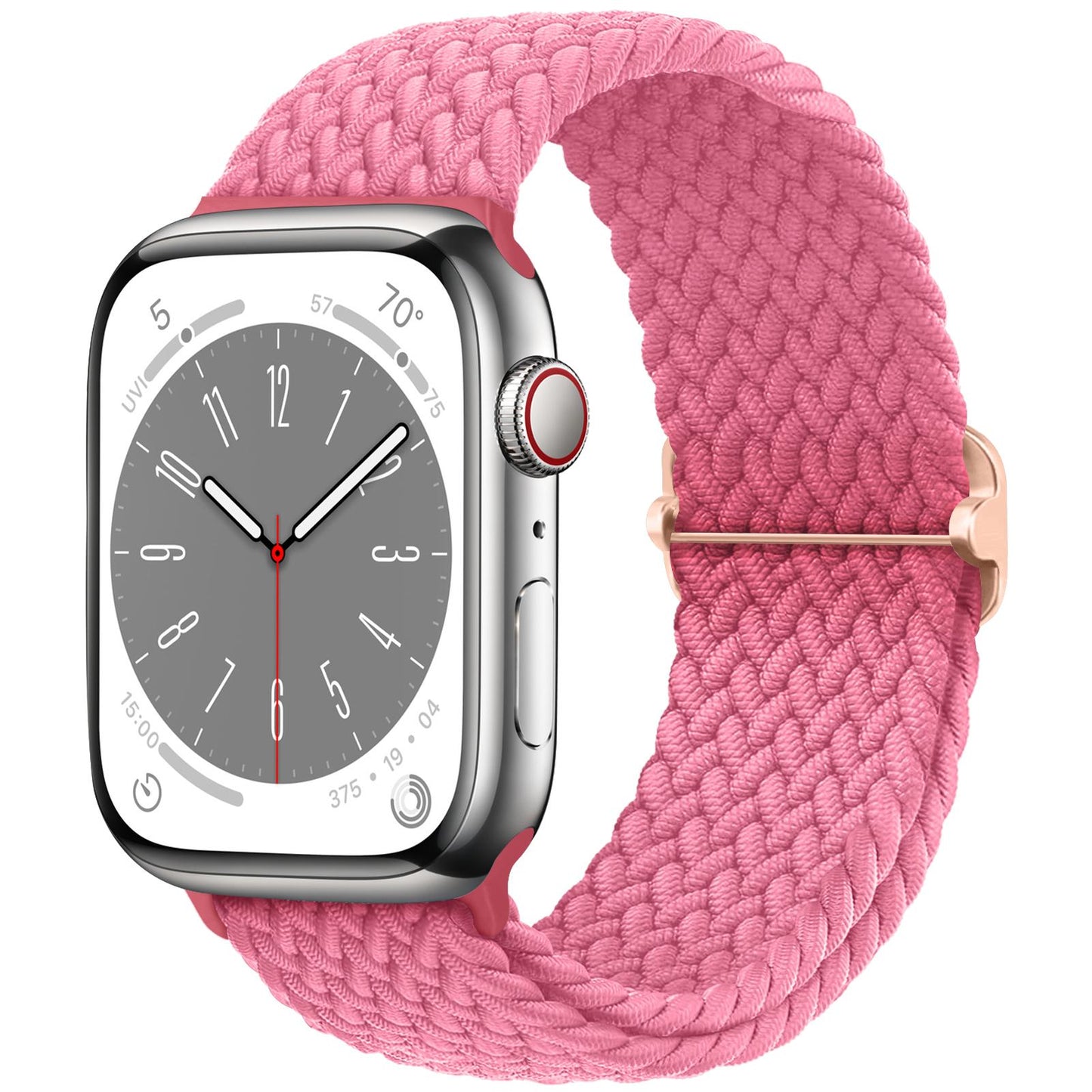 Boucle solo tressée pour bracelet de montre Apple 44 mm 40 mm 49 mm 45 mm 41 mm 38 mm Bracelet en nylon élastique iWatch série 8 3 se 6 7 Ultra