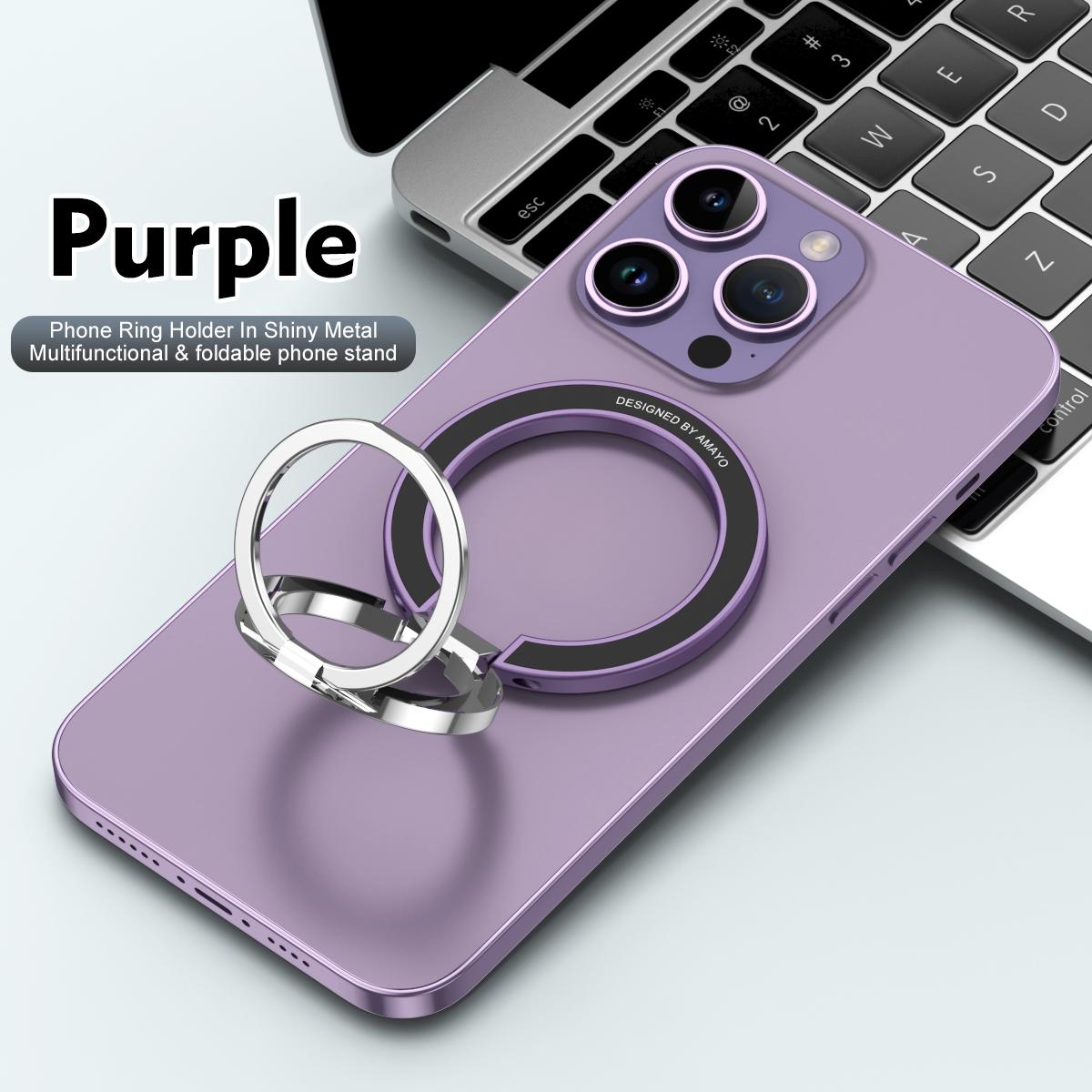Double Ring Design Smart Angle Strong Magnetic Attraction Innovative Magnetic Phone Finger Ring Stand Alloy Smooth Feeling Slim Holder, for iPhone 16 15 14 13 12 for Samsung S25 S24 S23