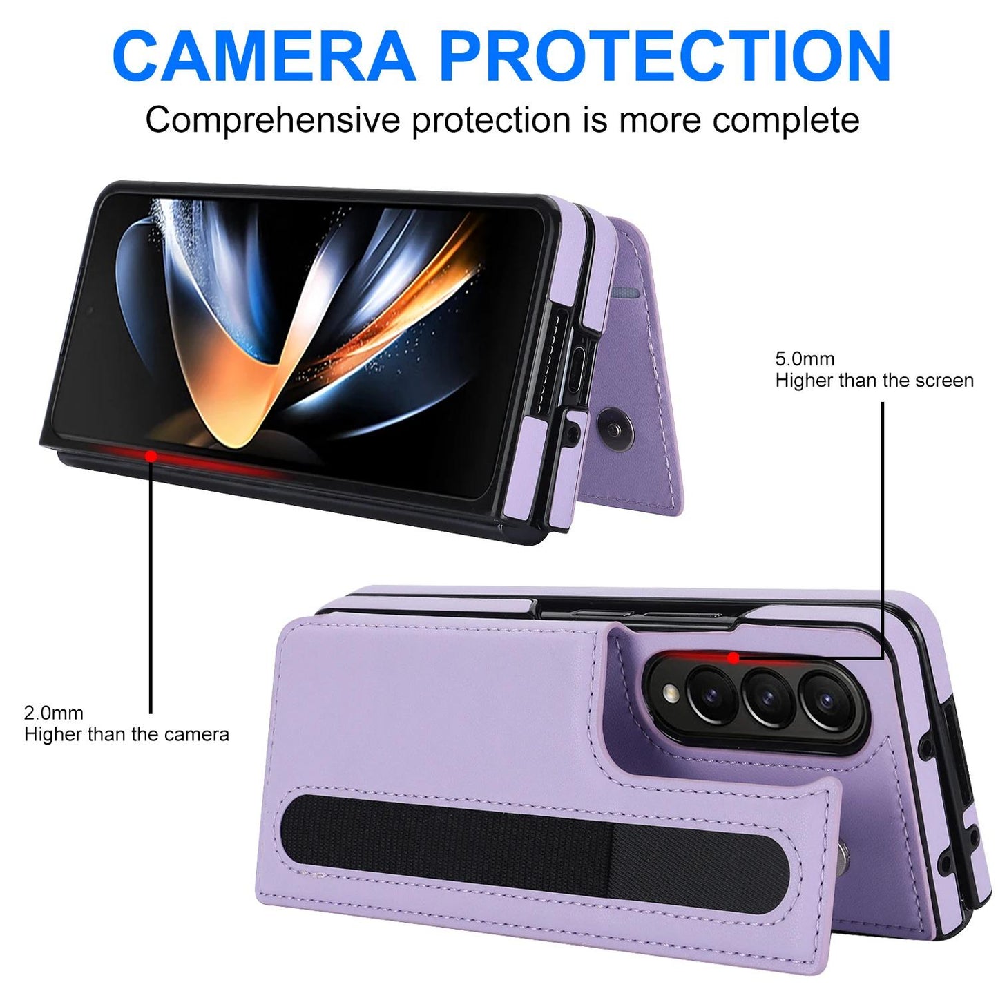 PU Leather Purse Phone Case for Samsung Galaxy Z Fold 6 5 4 3 Fold6 Fold5 Fold4 5G Pen Slot Card Holder Shockproof Stand Cover