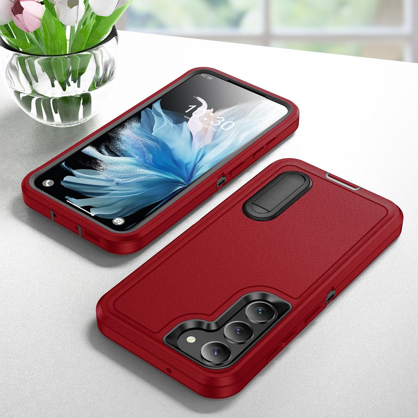 Anti-Dust Kickstand Fall Protection Case for Samsung S24 S23 Ultra S23Plus S22Ultra S21 Hard Cover